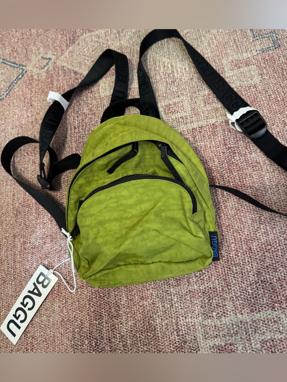 Baggu retired mini nylon backpack in green juice NWT